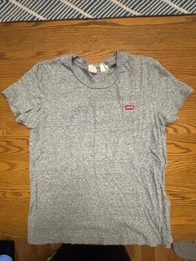 Levi's Gray Tee with Red Logo Patch